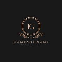 IG Letter Initial with Royal Luxury Logo Template vector