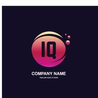 IQ initial logo With Colorful Circle template vector