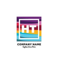 HT initial logo With Colorful template vector. vector