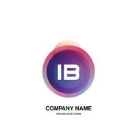 IB initial logo With Colorful Circle template vector