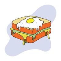 sandwich with cheese and egg vector