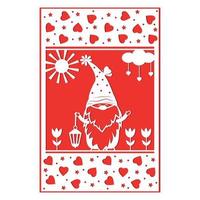 Greeting card template with Mother's Day, Valentine's Day, wedding and birthday in the style of papercut. vector