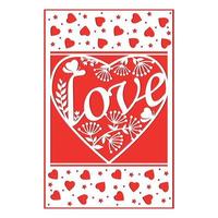 Greeting card template with Mother's Day, Valentine's Day, wedding and birthday in the style of papercut. vector