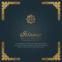 Islamic Arabic Geometric Golden Corners Ornament Background with Space for Text vector