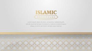 Islamic Arabic Golden Ornament Border Frame Pattern Background with Copy Space for Text vector