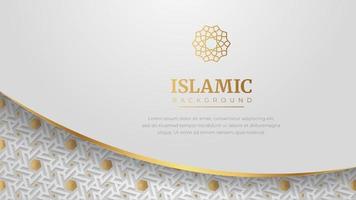 Arabic Islamic Elegant White Luxury Frame Ornament Background vector