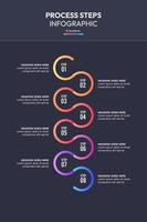 proceso flujo de trabajo 8 pasos moderno diseño modelo para infografia vector