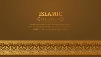 Islamic Arabic Golden Ornament Border Frame Pattern Background with Copy Space for Text vector