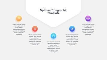 cinco 5 5 pasos opciones negocio infografía moderno diseño modelo vector