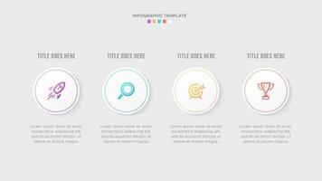 Four 4 Steps Options Circle Timeline Business Infographic Modern Design Template vector