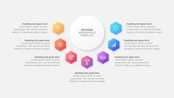 Siete 7 7 pasos opciones circulo negocio infografía moderno diseño modelo vector