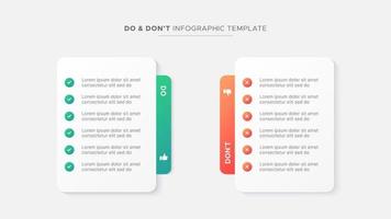 Circle Round Dos and Don'ts, Pros and Cons, VS, Versus Comparison Infographic Design Template vector