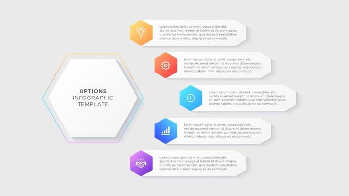 Five 5 Steps Options Business Infographic Modern Design Template
