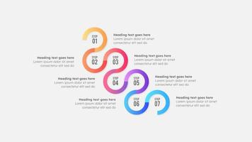 Seven 7 Steps Options Circle Business Infographic Modern Design Template vector