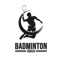 Badminton player logo design template vector