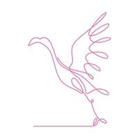 Flamingo line art design vector