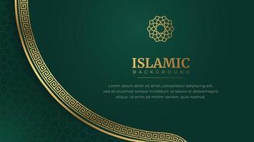 Islamic Arabic Golden Ornament Border Frame Pattern Background with Copy Space for Text vector