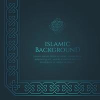 Islamic Arabic Ornament Pattern Borders Frame Blue Background with Copy Space vector