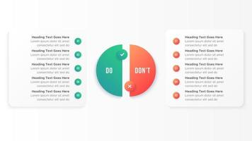 Circle Round Dos and Don'ts, Pros and Cons, VS, Versus Comparison Infographic Design Template vector