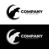 Panther roaring logo design inspiration vector