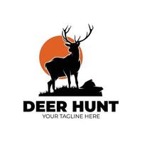 Deer hunting club logo design vector