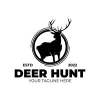 Deer hunting club logo design vector