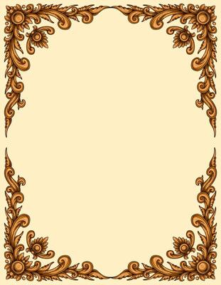 Classic style frame design with exquisite engraving and luxury