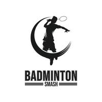 plantilla de diseño de logotipo de jugador de bádminton vector