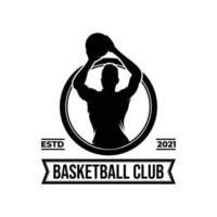 baloncesto jugador logo diseño inspiración vector