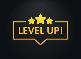 Level up icon in flat style. Achievement vector illustration on isolated background. Success sign business concept.