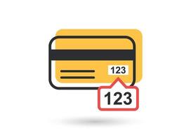 Credit card icon in flat style. CVV verification code vector illustration on isolated background. Payment sign business concept.