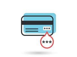 Credit card icon in flat style. CVV verification code vector illustration on isolated background. Payment sign business concept.