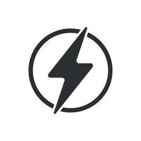 Lightning power icon in flat style. Energy symbol vector illustration on isolated background. Start sign business concept.