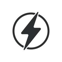 Lightning power icon in flat style. Energy symbol vector illustration on isolated background. Start sign business concept.