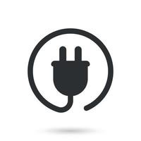 Electric socket with a plug icon in flat style. Connection symbol vector illustration on isolated background. 404 error sign business concept.