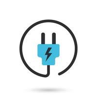 eléctrico enchufe con un enchufe icono en plano estilo. conexión símbolo vector ilustración en aislado antecedentes. 404 error firmar negocio concepto.