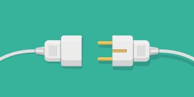 Electric socket with a plug icon in flat style. Connection symbol vector illustration on isolated background. 404 error sign business concept.