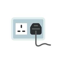 Electric socket with a plug icon in flat style. Connection symbol vector illustration on isolated background. 404 error sign business concept.