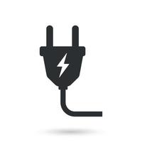 eléctrico enchufe con un enchufe icono en plano estilo. conexión símbolo vector ilustración en aislado antecedentes. 404 error firmar negocio concepto.