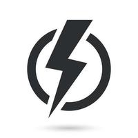 Lightning power icon in flat style. Energy symbol vector illustration on isolated background. Start sign business concept.