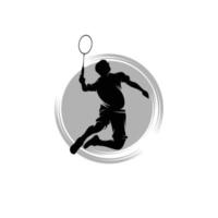 Badminton player logo design template vector