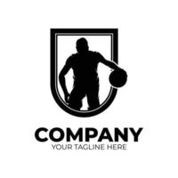 baloncesto jugador logo diseño inspiración vector