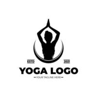 yoga y meditación logo diseño inspiración vector