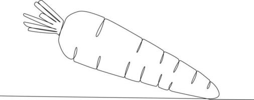 Single one-line drawing of a carrot for cooking. Herbs and spices concept. Continuous line drawing design graphic vector illustration.