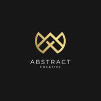 Unique modern creative elegant luxury artistic black and gold color M letter based initial logo icon. vector