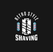 Barbershop logo vintage classic style, salon fashion haircut pomade badge icon simple minimalist modern, barber pole razor shave scissor razor blade retro symbol vector. vector