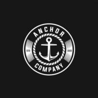 Vintage label with an anchor and slogan, Vector illustration, anchor icon on black background, Simple shape for design logo