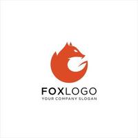 Fox Logo Template. Circle Abstract Fox. Animal Illustration vector