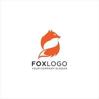 Fox Logo design vector template negative space. Creative Wild Animal in circle Logotype concept icon.