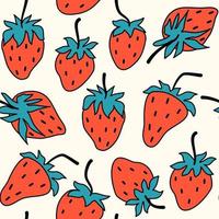 cute colorful seamless vector pattern background illustration with strawberries
